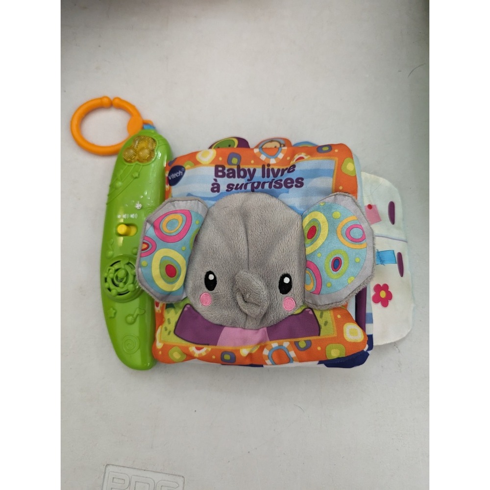 VTech‎ Peek And Play Baby Book Elephant Animal Ring Toy Toddler EUC